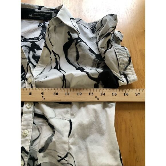 EXPRESS Botton Down Women’s Shirt Water Color Print Size S - Picture 5 of 12